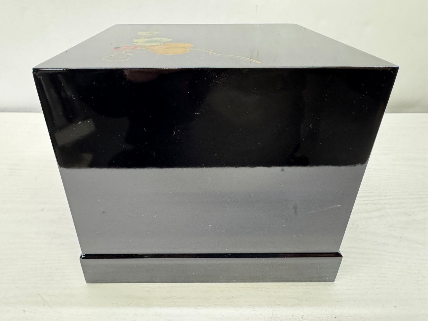 Y10163 TANSU 2-tiered small drawer Makie signed Japan antique storage furniture