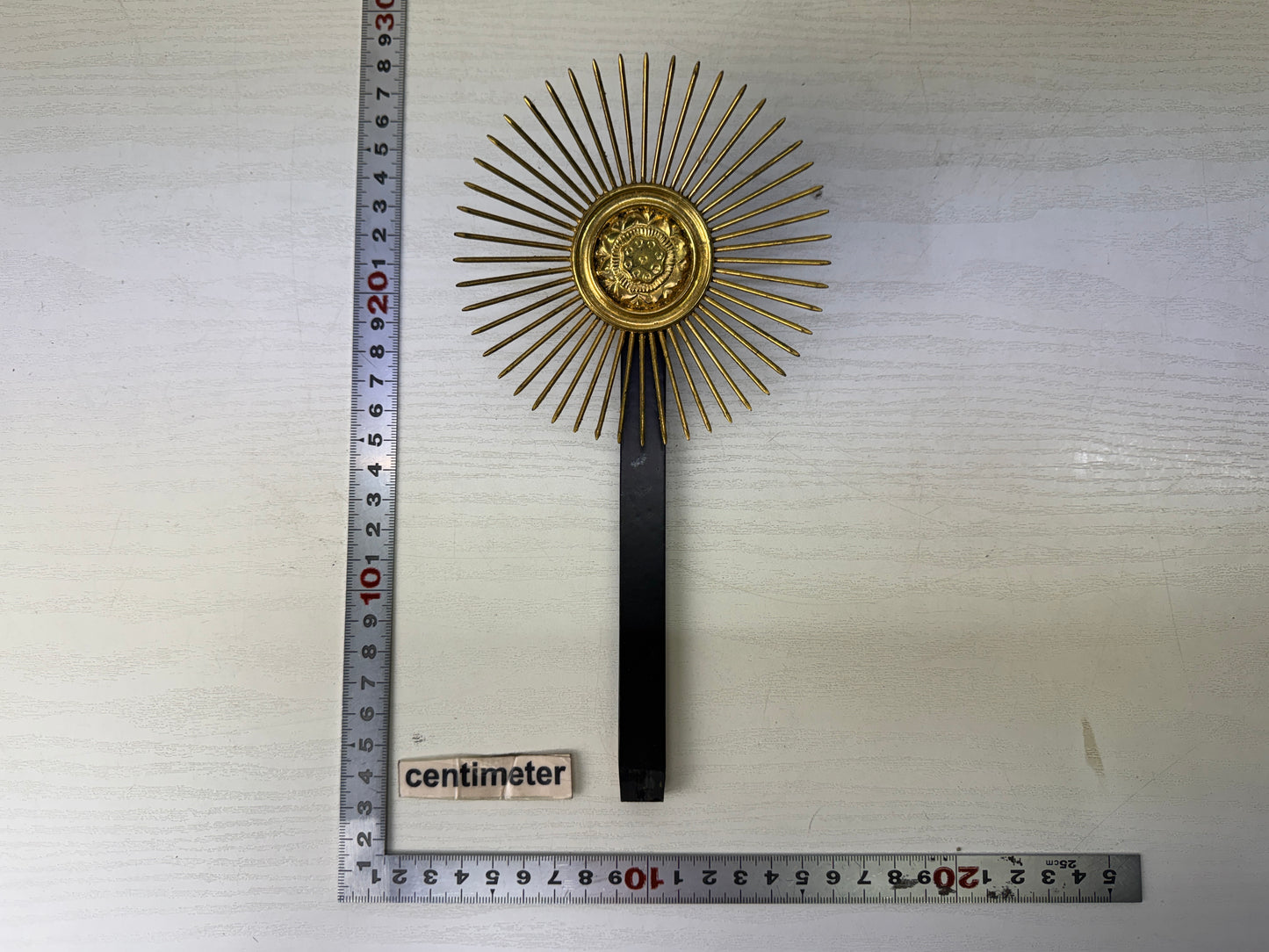 Y10166 STATUE wood carving painted Amida Buddha figurine Japan antique Buddhism