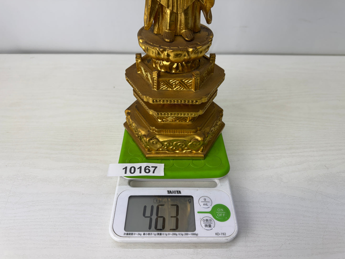 Y10167 STATUE wood carving gold leaf Buddhist figurine  Japan antique Buddhism
