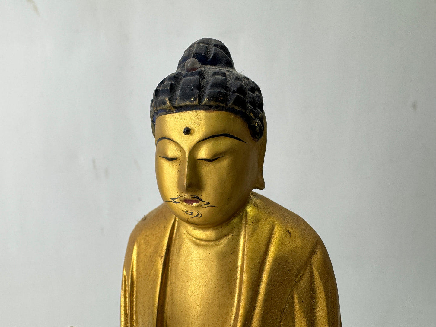 Y10167 STATUE wood carving gold leaf Buddhist figurine  Japan antique Buddhism