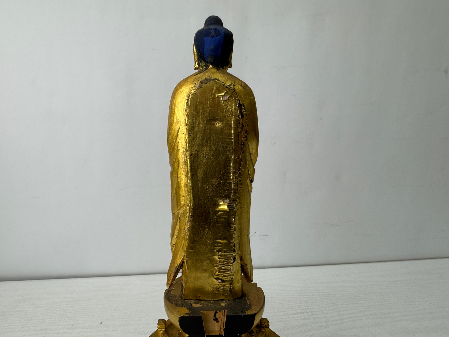 Y10167 STATUE wood carving gold leaf Buddhist figurine  Japan antique Buddhism