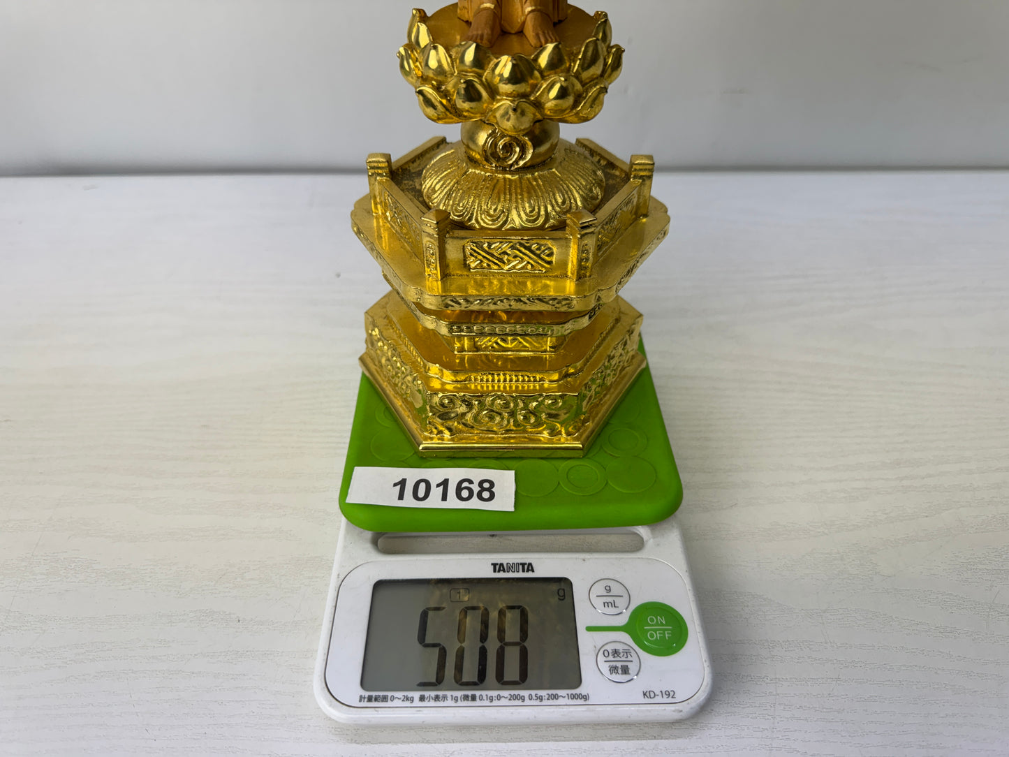 Y10168 STATUE wood carving standing Amida Buddha figurine Japan antique Buddhism