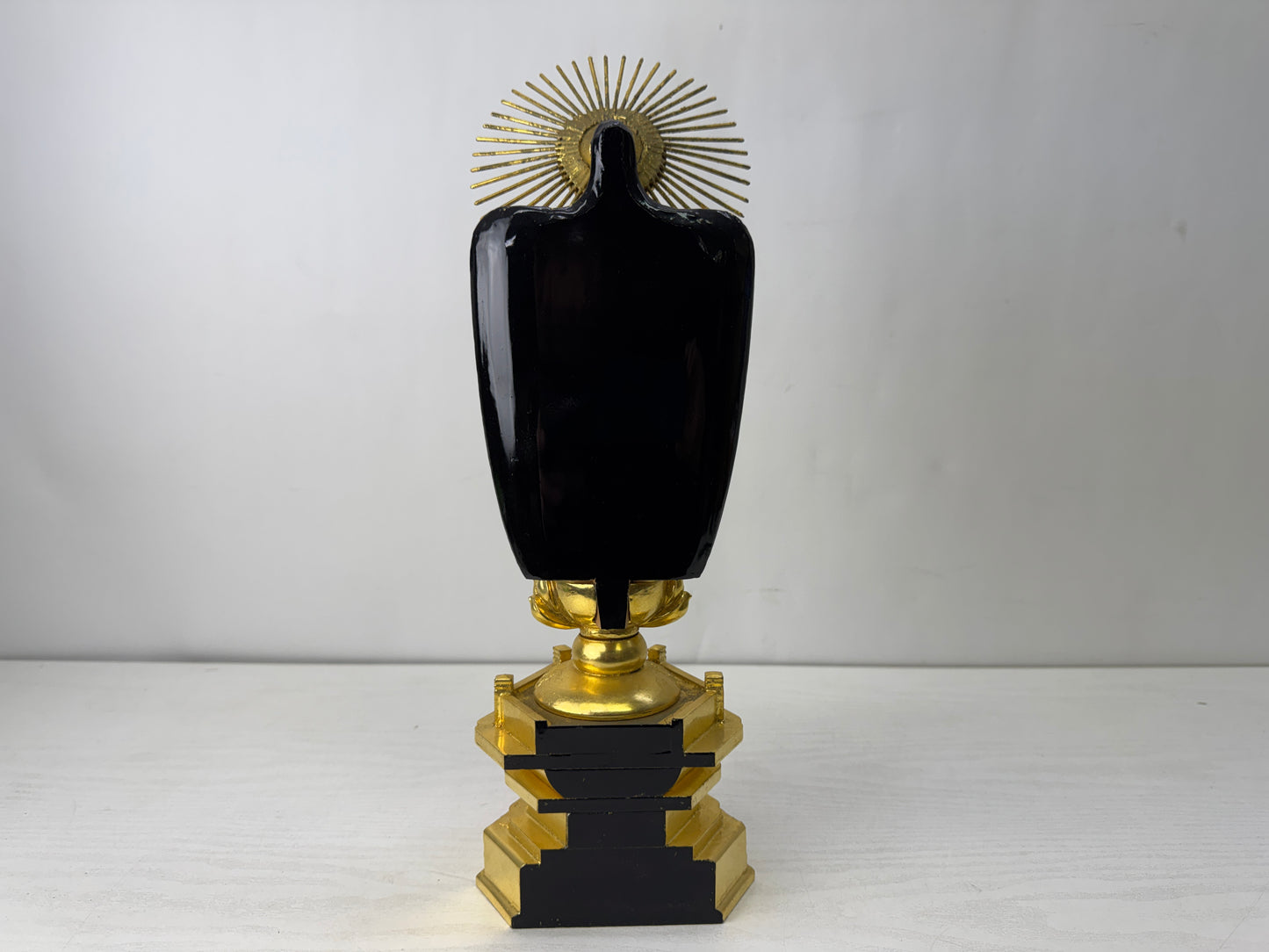 Y10168 STATUE wood carving standing Amida Buddha figurine Japan antique Buddhism