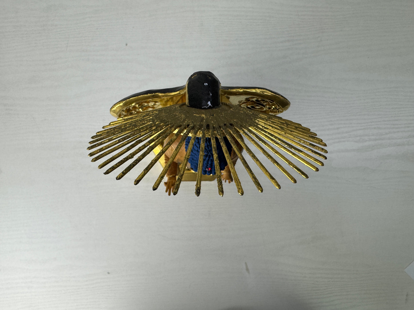 Y10168 STATUE wood carving standing Amida Buddha figurine Japan antique Buddhism