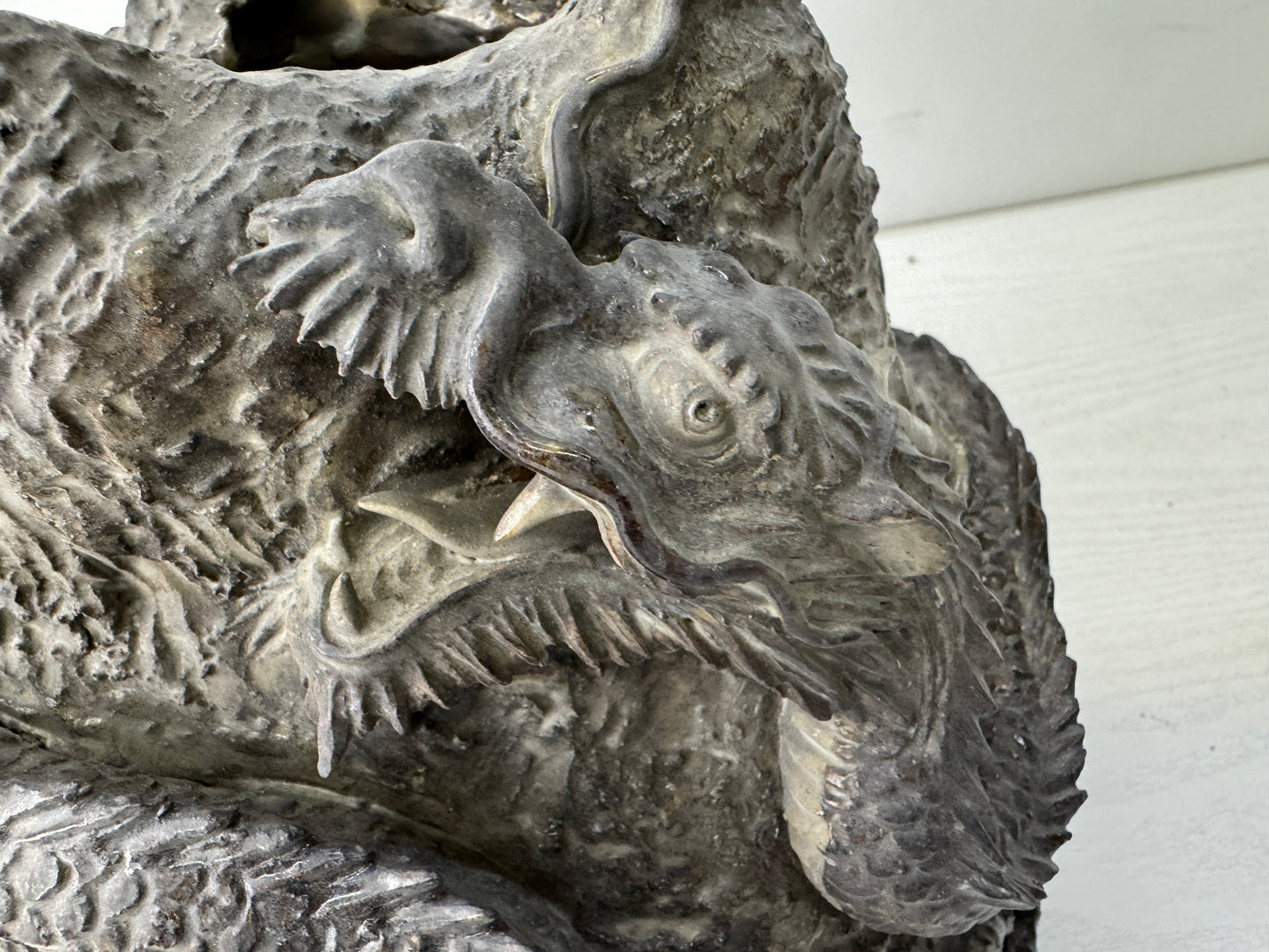 Y10169 OKIMONO ceramic Dragon figure figurine Japan antique interior decor art