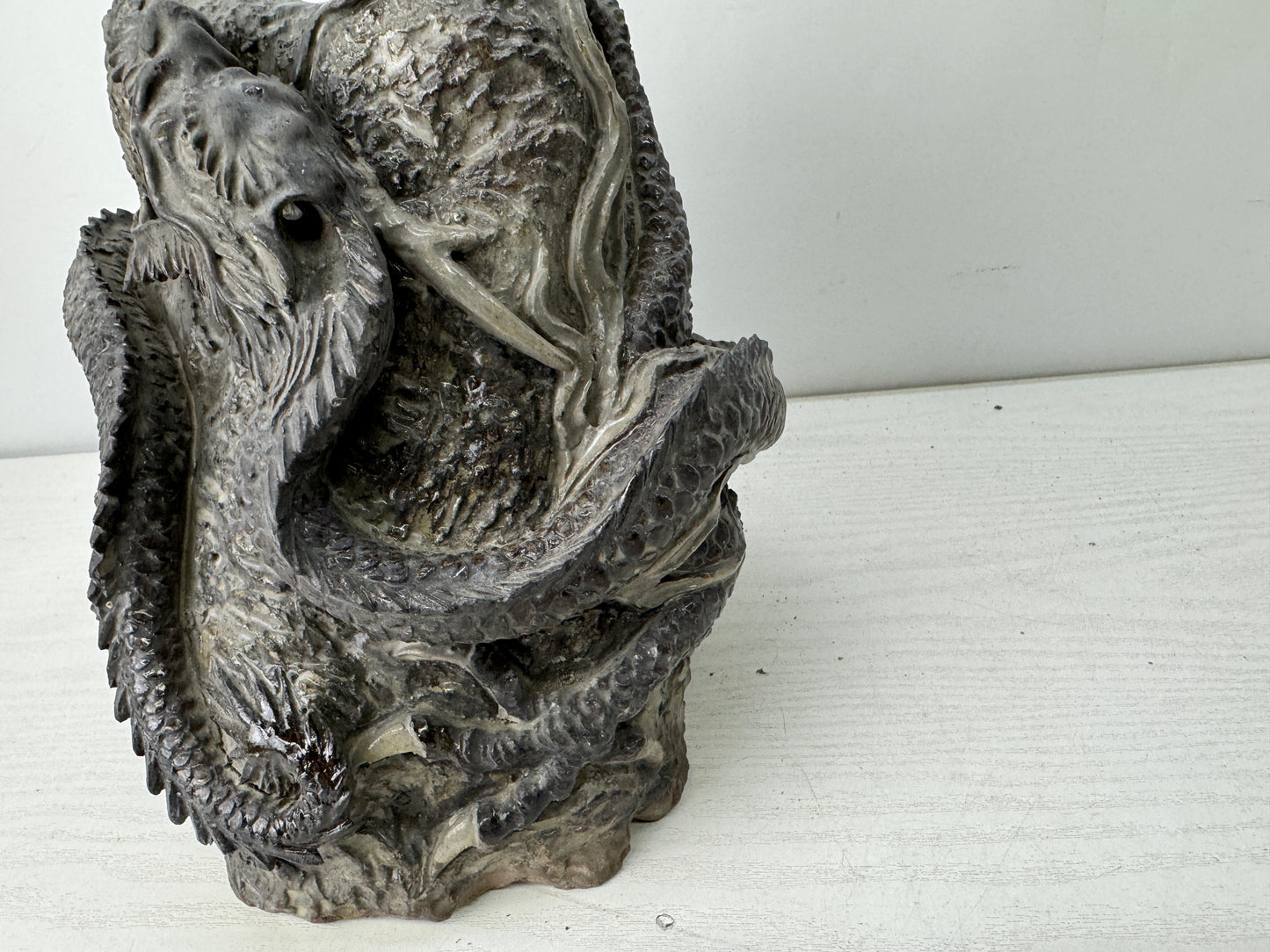 Y10169 OKIMONO ceramic Dragon figure figurine Japan antique interior decor art