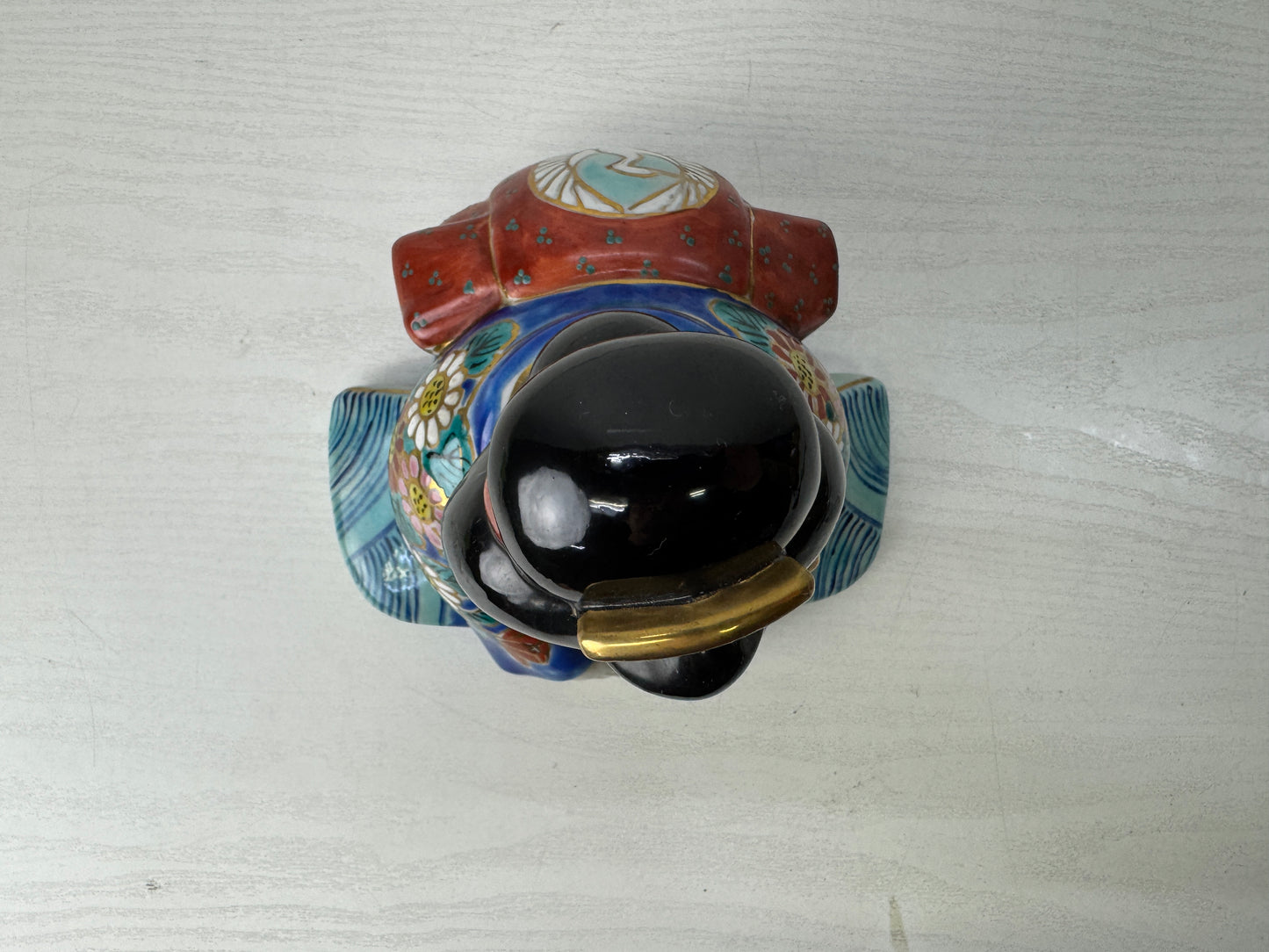 Y10170 OKIMONO Kutani-ware Ofuku figurine kimono beauty Japan antique interior