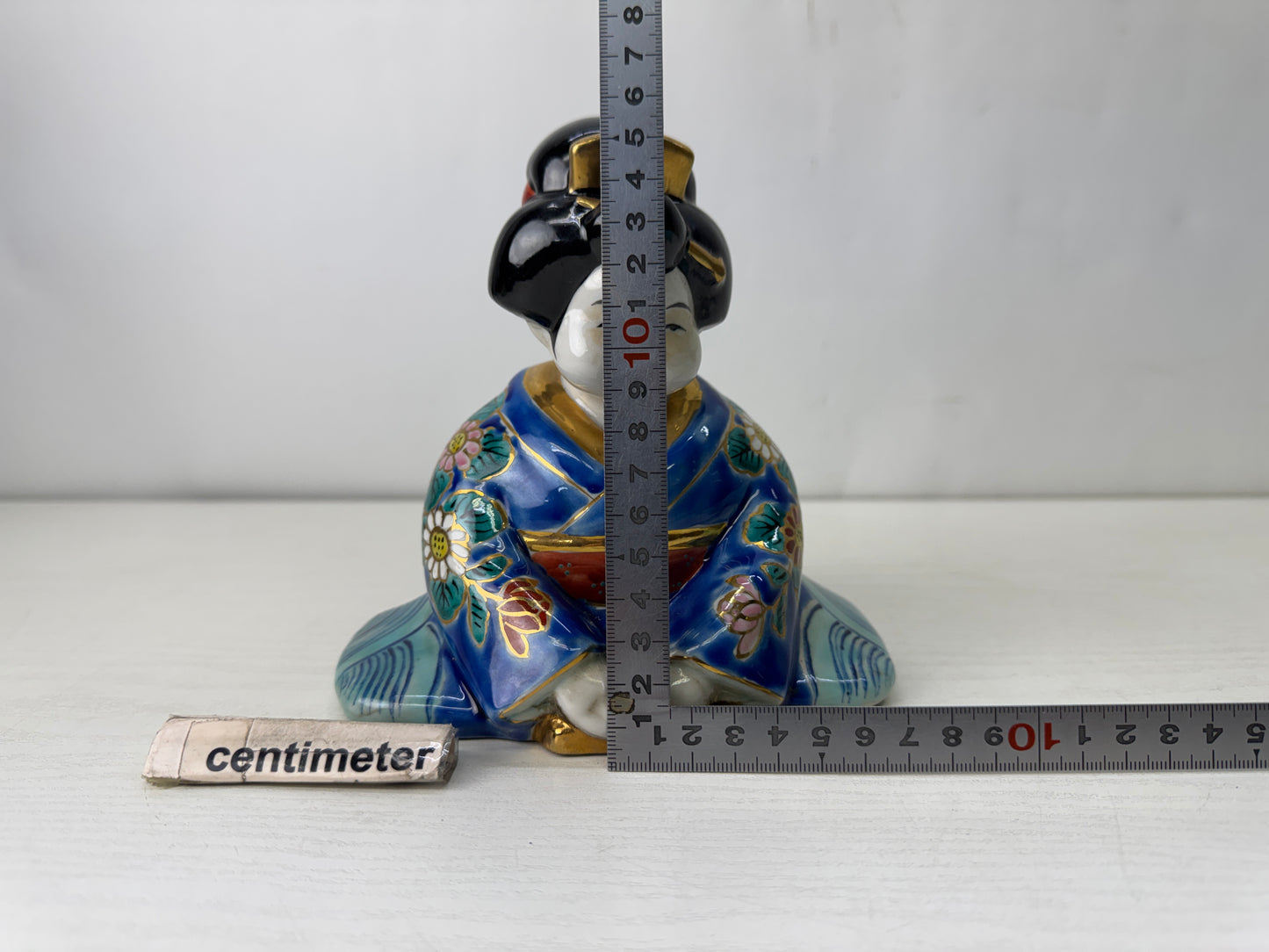 Y10170 OKIMONO Kutani-ware Ofuku figurine kimono beauty Japan antique interior