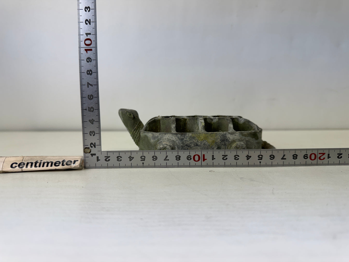 Y10174 KENZAN metal turtle floral frog flower Japan antique ikebana kabin vase