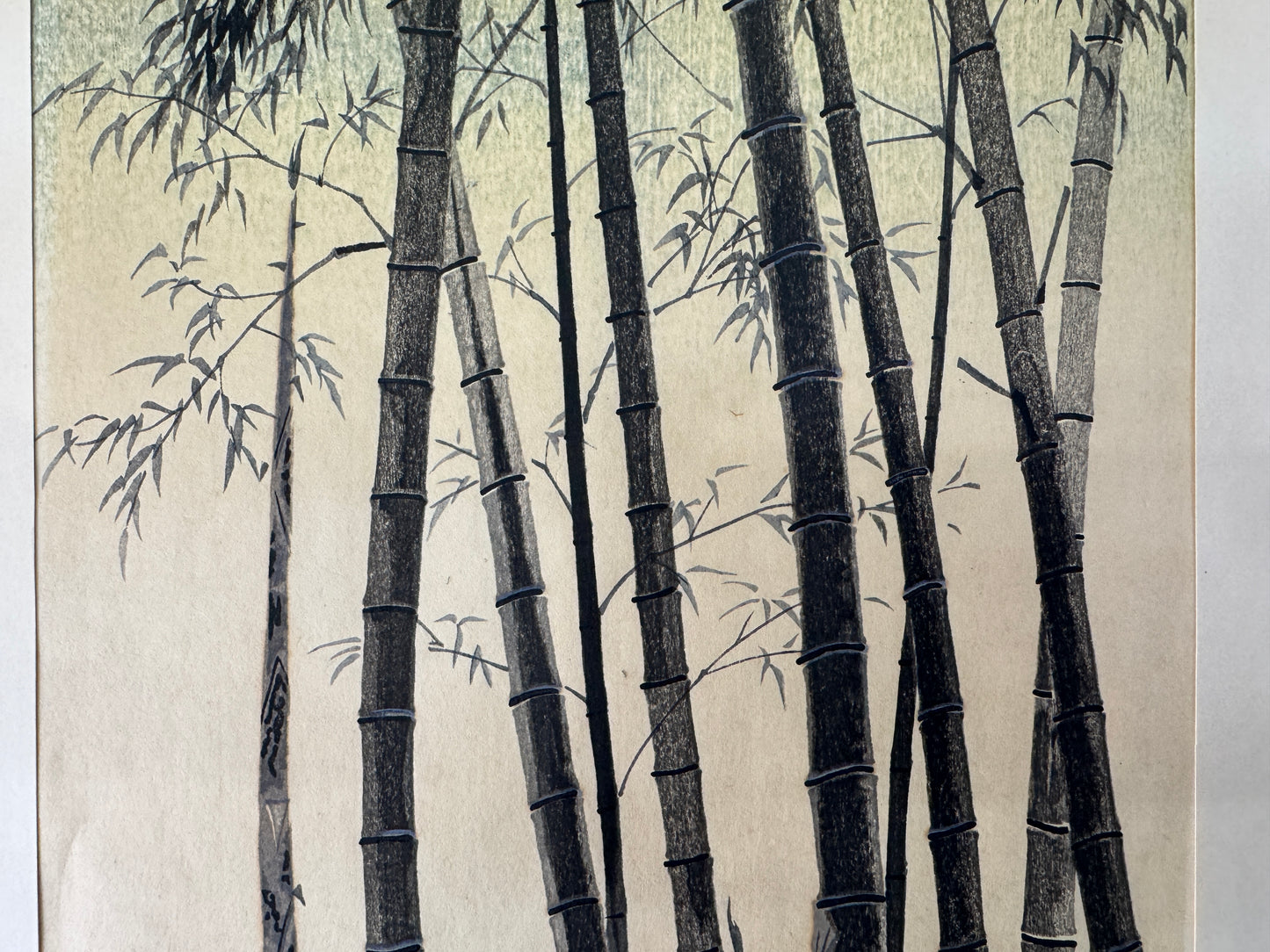 Y10175 WOODBLOCK PRINT Bamboo signed Kotozuka Eiichi Japan Ukiyoe antique art