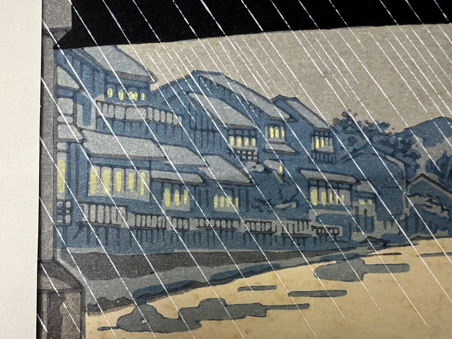 Y10176 WOODBLOCK PRINT Kyoto scenery signed Shin-hanga Japan Ukiyoe antique art