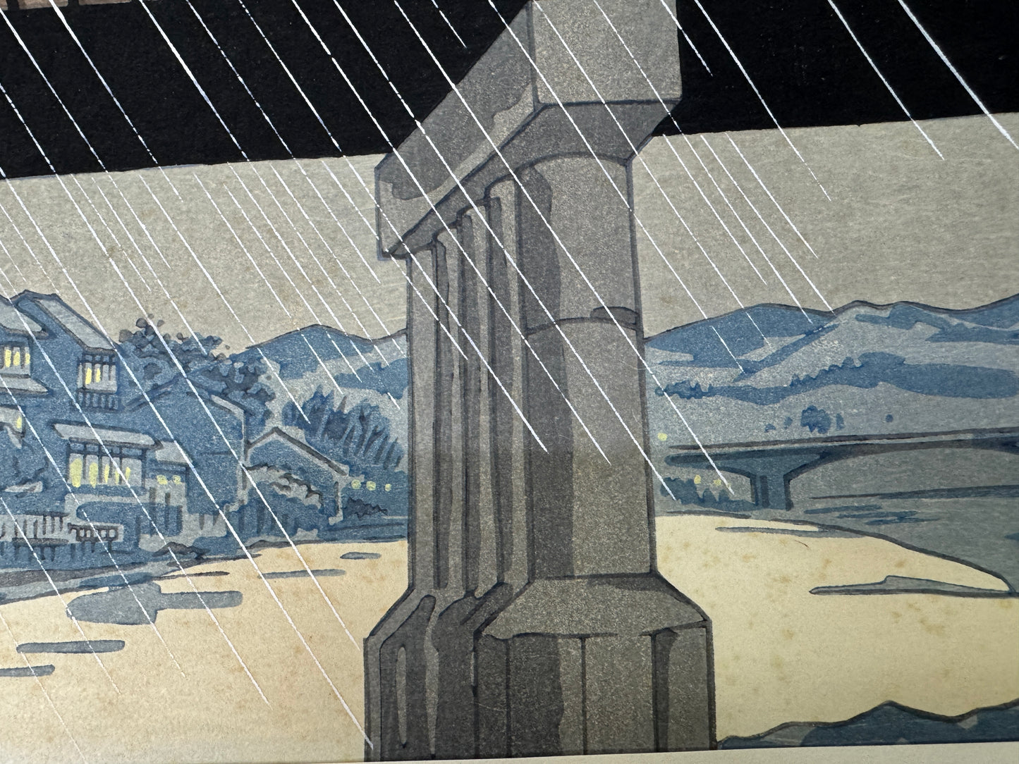 Y10176 WOODBLOCK PRINT Kyoto scenery signed Shin-hanga Japan Ukiyoe antique art