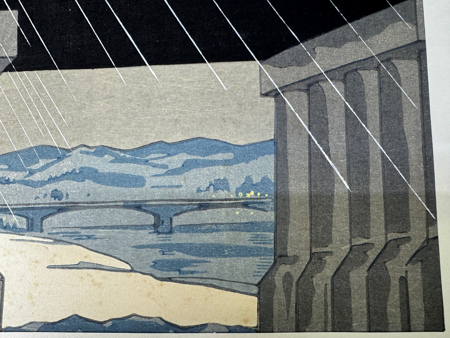 Y10176 WOODBLOCK PRINT Kyoto scenery signed Shin-hanga Japan Ukiyoe antique art