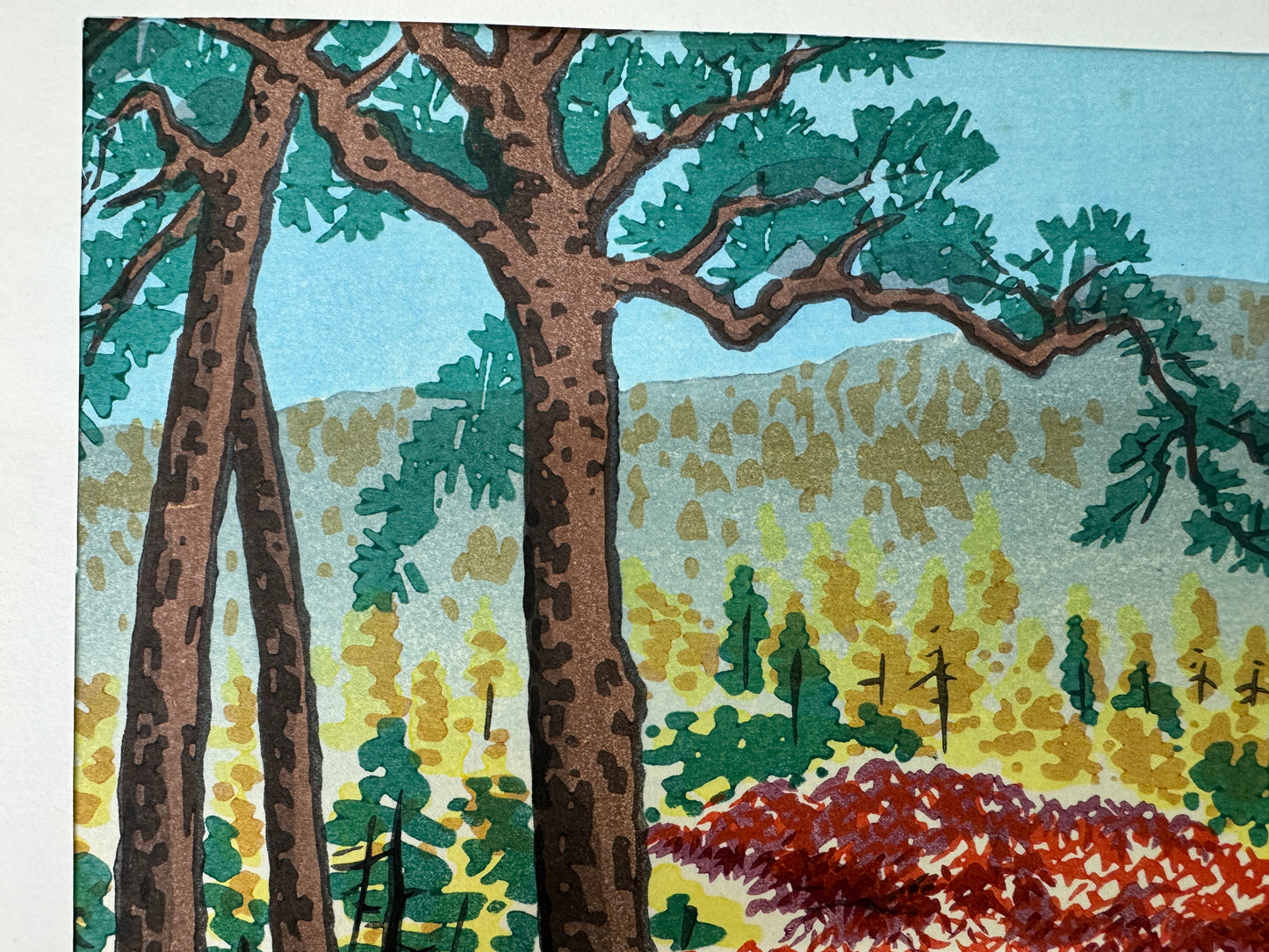 Y10177 WOODBLOCK PRINT Kinkakuji Temple signed Shin-hanga Japan Ukiyoe antique