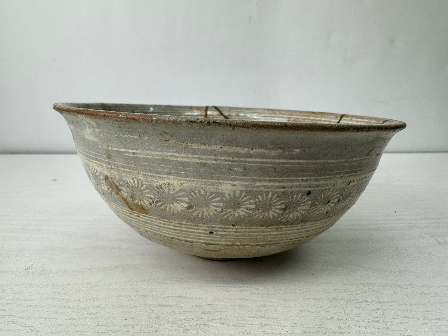 Y10180 CHAWAN Li Dynasty Mishima bowl kintsugi Korea antique tea ceremony teacup