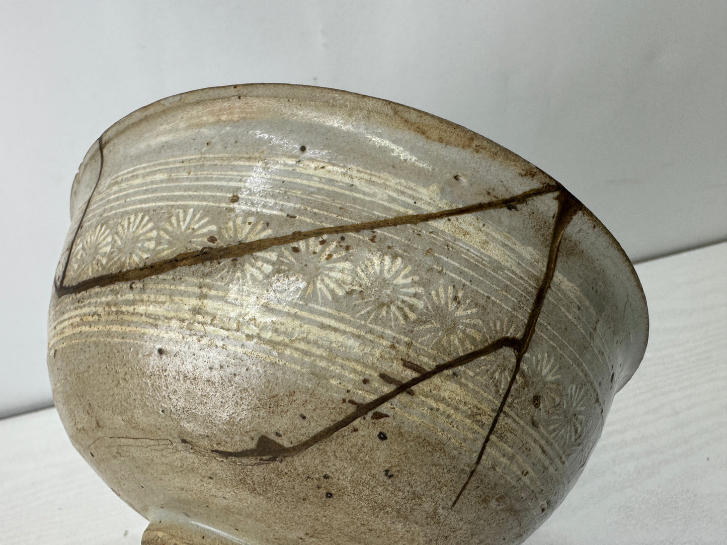 Y10180 CHAWAN Li Dynasty Mishima bowl kintsugi Korea antique tea ceremony teacup