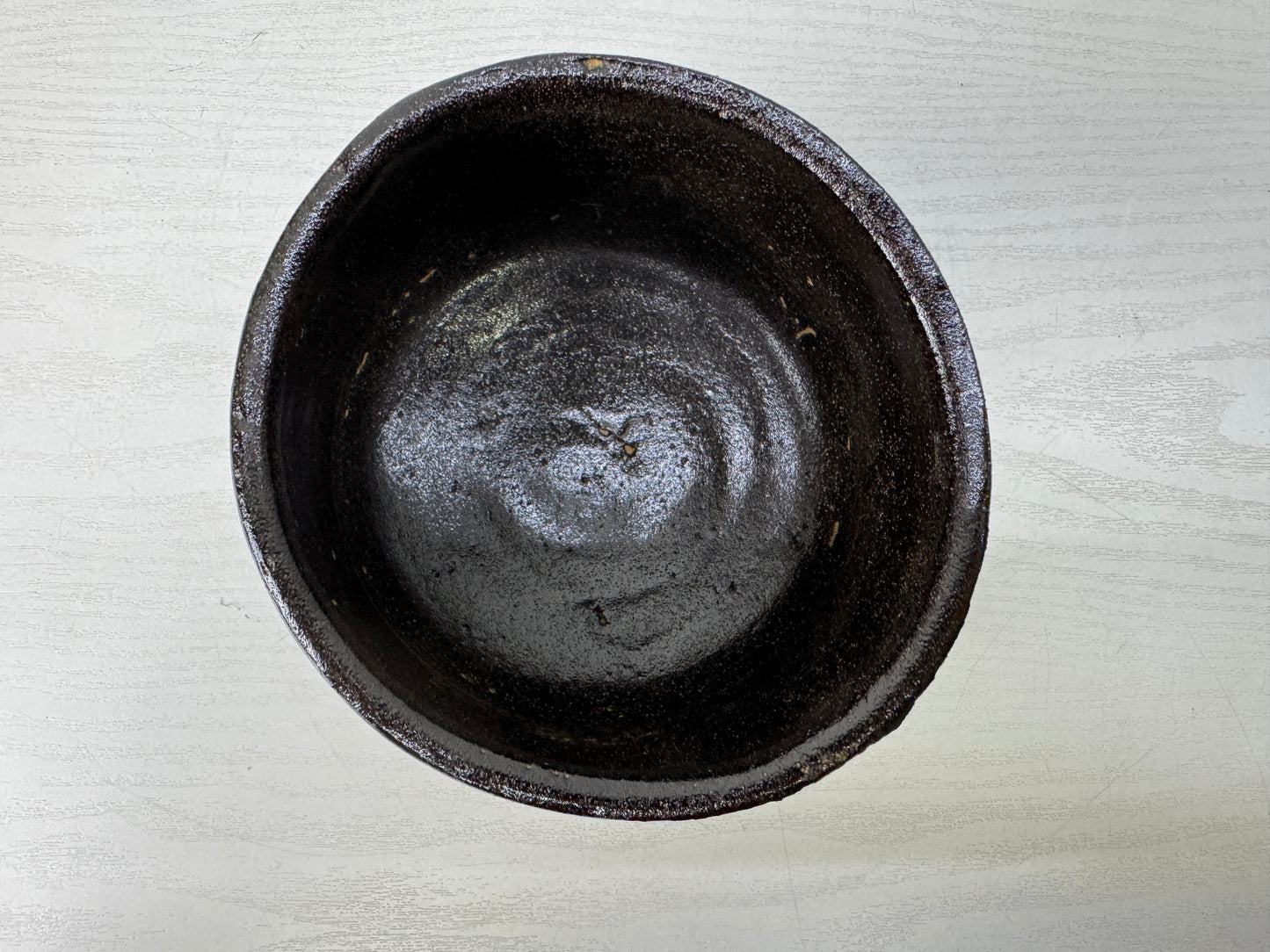Y10184 CHAWAN Setoguro bowl signed  box Japan antique tea ceremony pottery cu