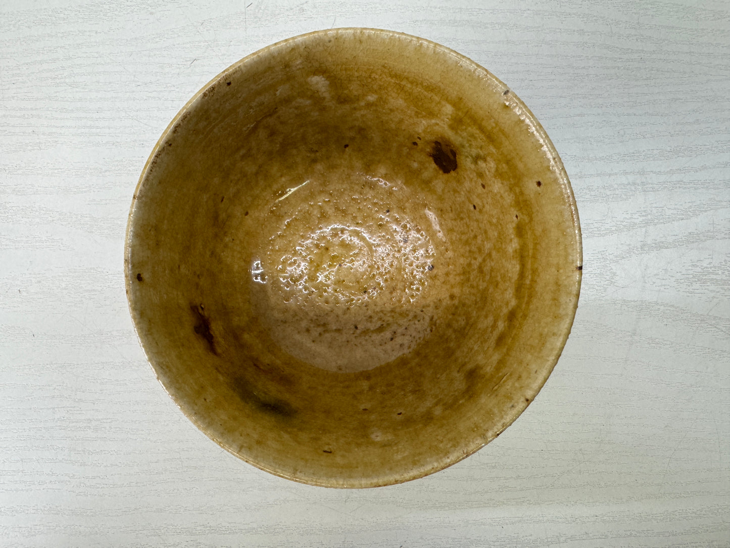 Y10185 CHAWAN Kiseto-ware bowl signed box Japan antique tea ceremony pottery cup