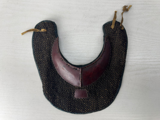 Y10204 MENPO Iron face guard samurai bushi chain mail Japan antique gear armor