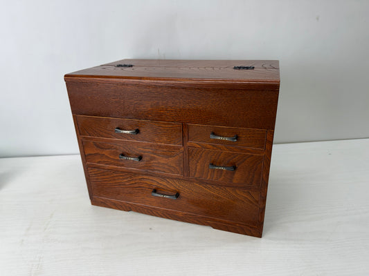 Y10216 TANSU wooden small drawers sewing box furniture Japan antique storage