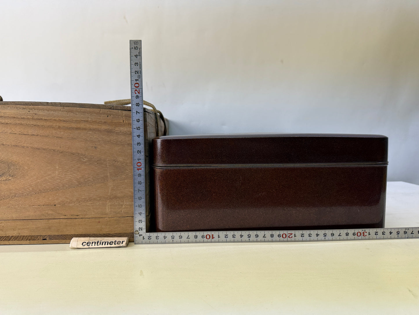 Y10219 BOX Kinkakuji temple Makie Letter case Japan antique container storage