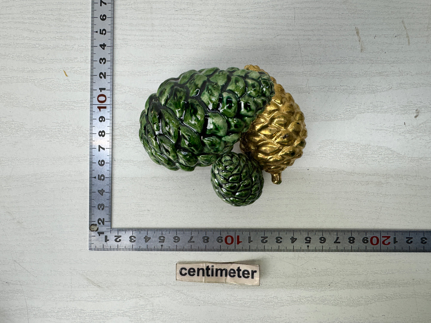 Y10222 OKIMONO Kyo-ware Pine cone figurine ornament signed box Japan antique