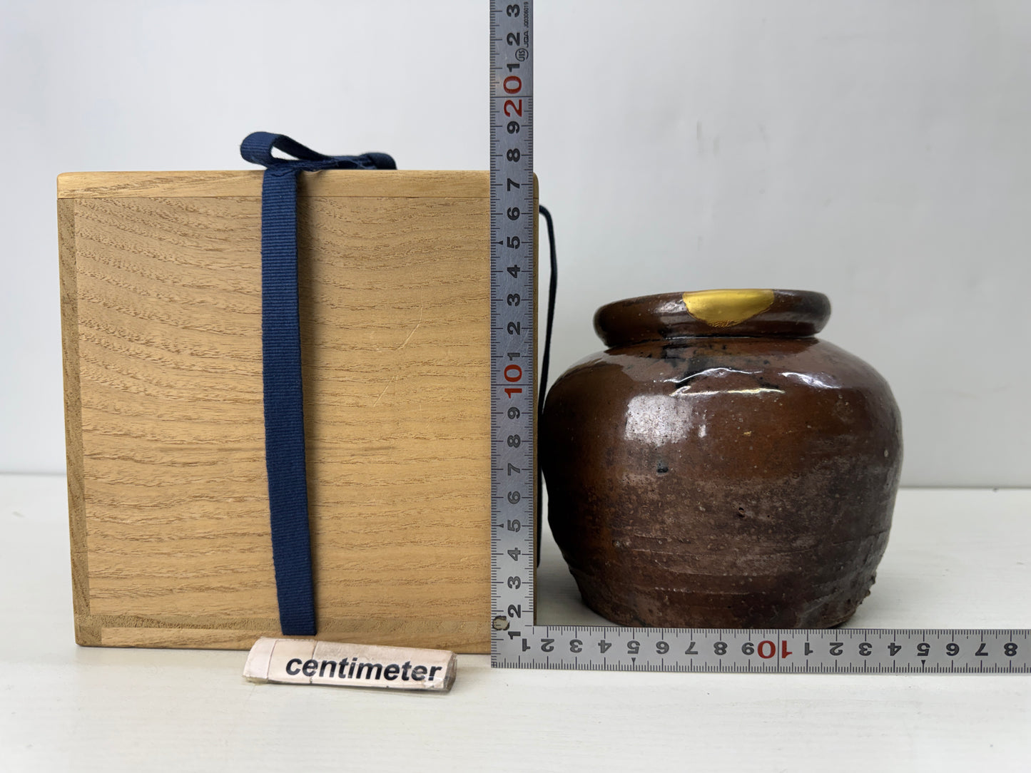 Y10230 MIZUSASHI Koseto water pot jar kintsugi box Japan antique tea ceremony