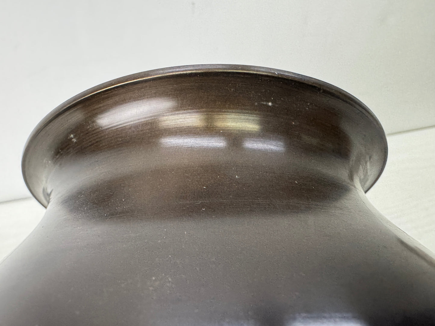 Y10231 KENSUI copper water jar pot signed Japan antique tea ceremony utensils