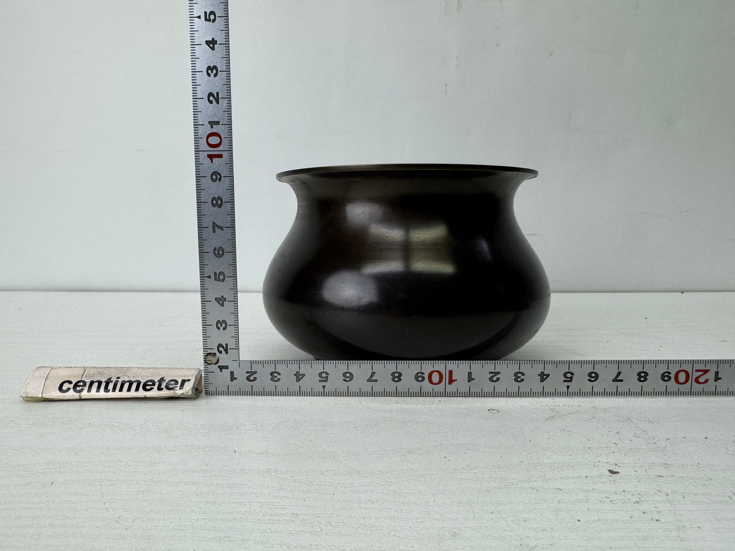 Y10231 KENSUI copper water jar pot signed Japan antique tea ceremony utensils