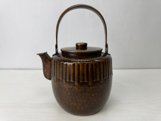 Y10232 KETTLE copper tea pot teapot hammered finish Japan antique kitchenware