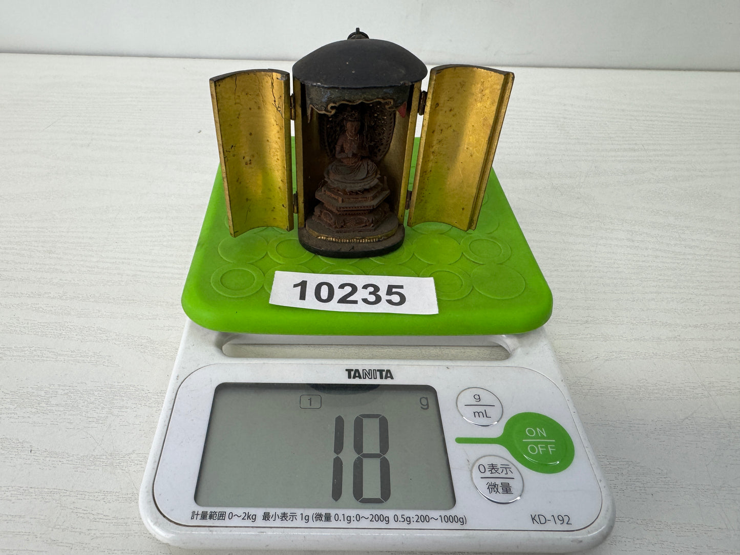 Y10235 STATUE small Kannon Bodhisattva figurine shrine Japan antique Buddhism