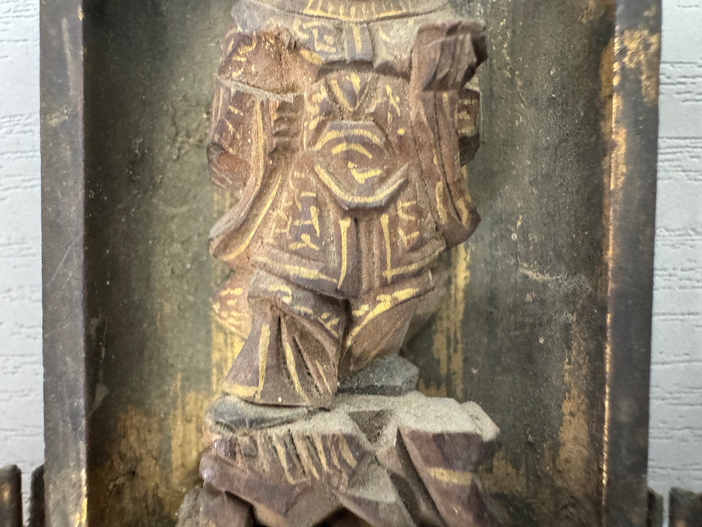 Y10237 STATUE small pocket Buddha figurine shrine Japan antique Buddhism art