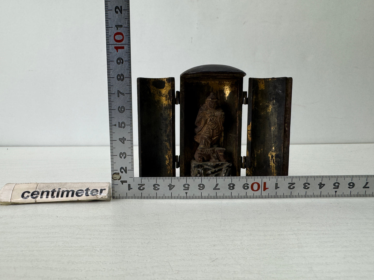 Y10237 STATUE small pocket Buddha figurine shrine Japan antique Buddhism art