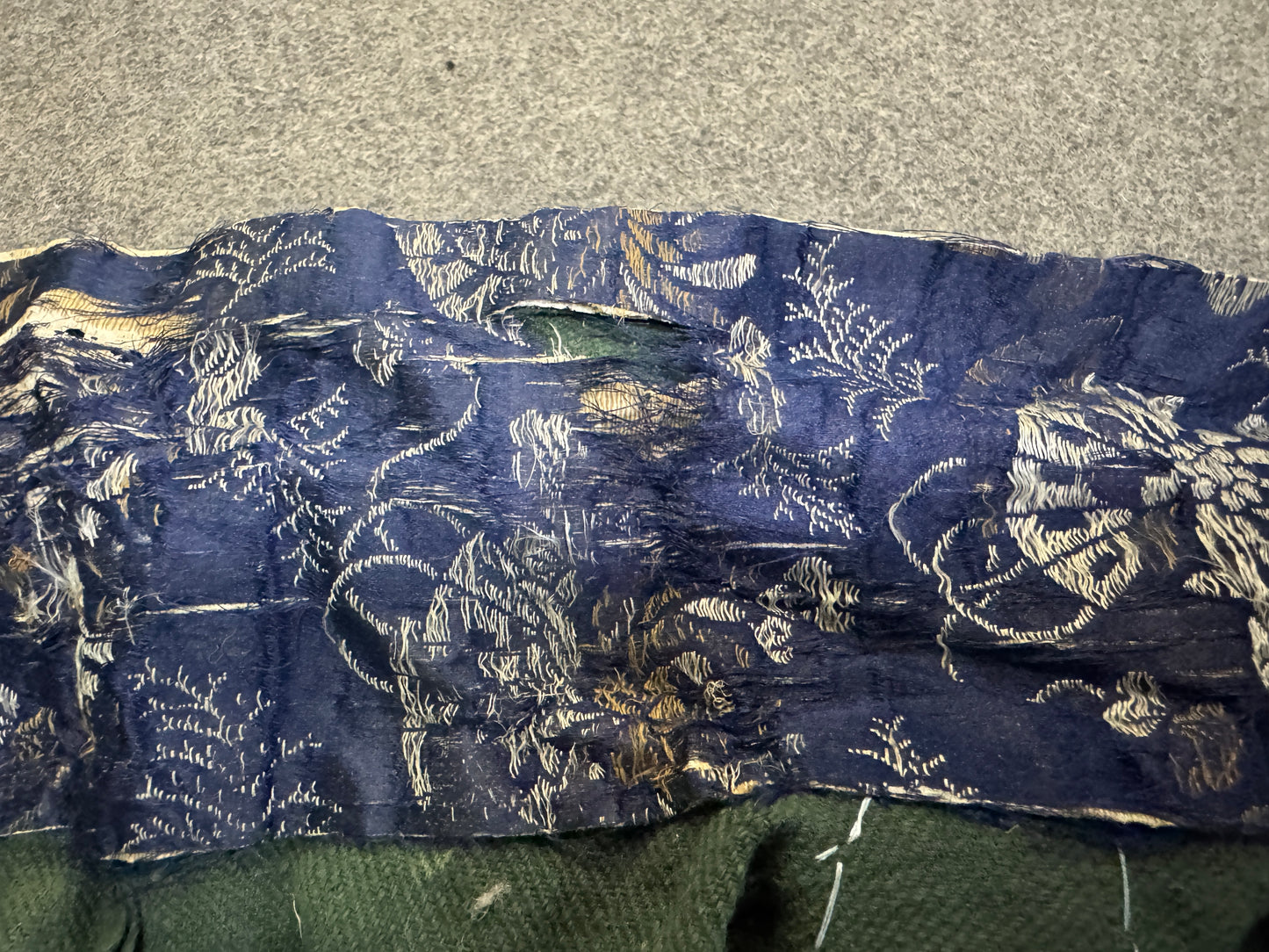 Y10247 JINBAORI Battle coat green armor samurai bushi Japan antique kimono gear