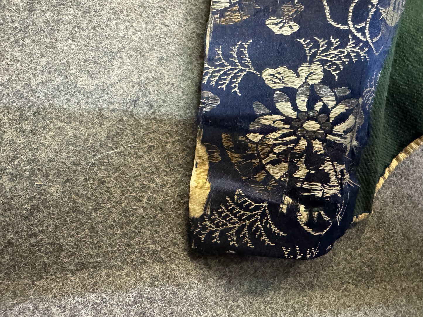 Y10247 JINBAORI Battle coat green armor samurai bushi Japan antique kimono gear