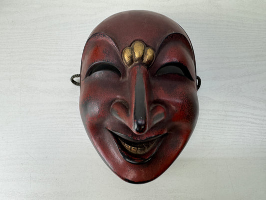Y10249 NOH MASK Chikyu signed Japan antique omen dance drama traditional bugaku
