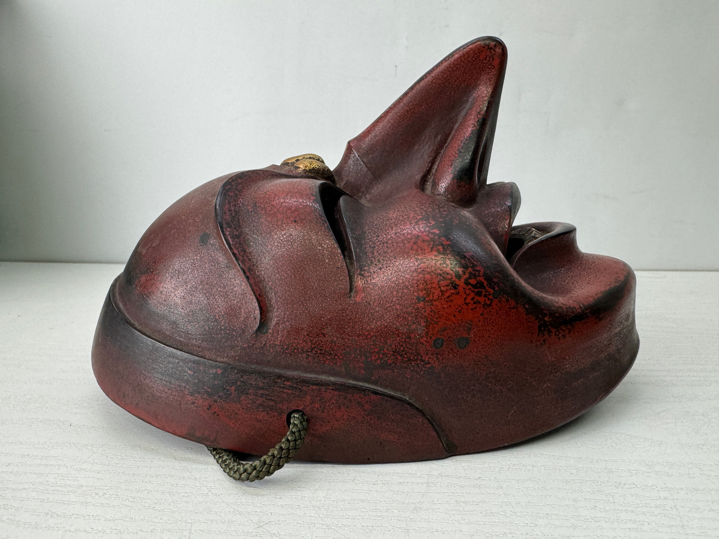 Y10249 NOH MASK Chikyu signed Japan antique omen dance drama traditional bugaku