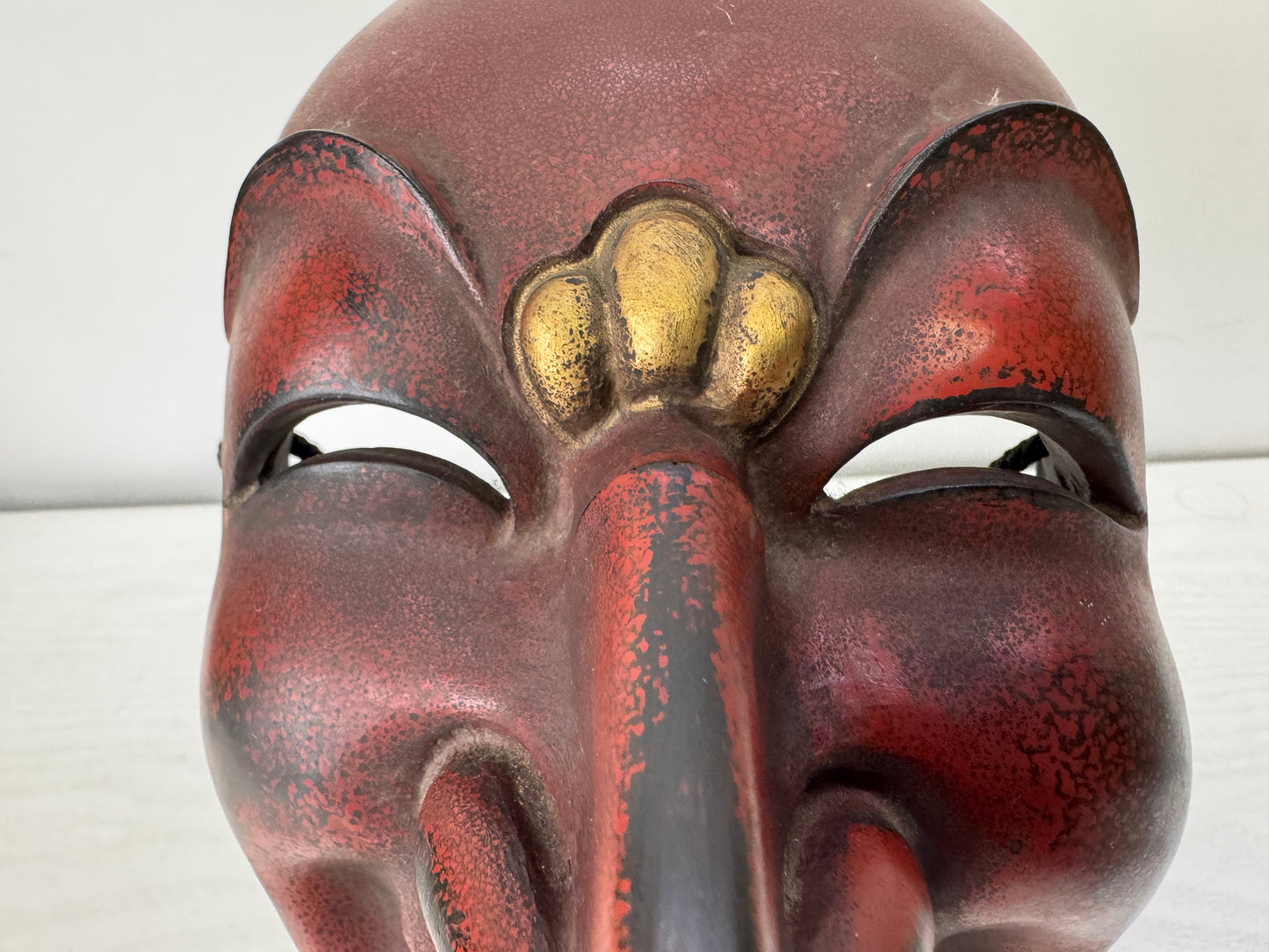 Y10249 NOH MASK Chikyu signed Japan antique omen dance drama traditional bugaku