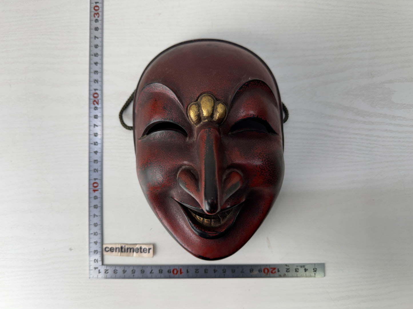 Y10249 NOH MASK Chikyu signed Japan antique omen dance drama traditional bugaku