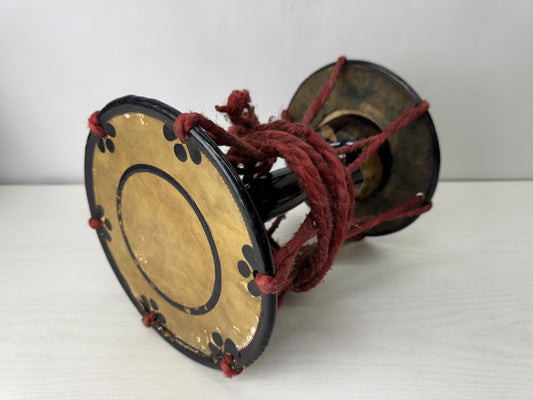 Y10251 TAIKO Japanese musical instrument Tsuzumi Drums Makie Japan antique music