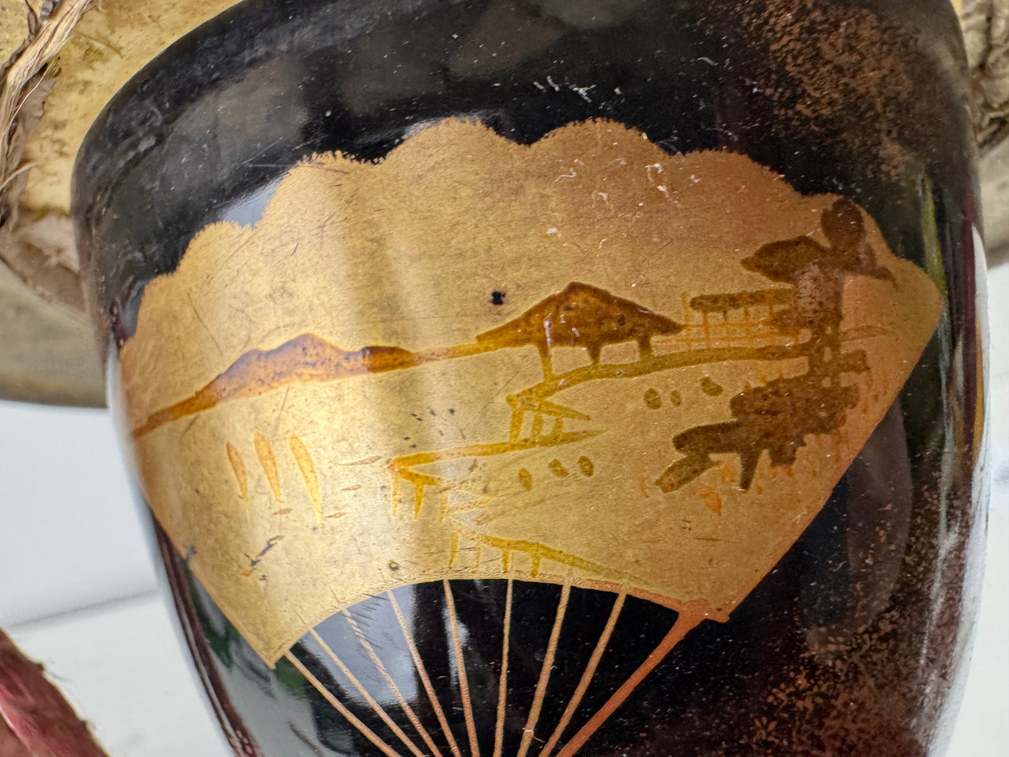 Y10251 TAIKO Japanese musical instrument Tsuzumi Drums Makie Japan antique music