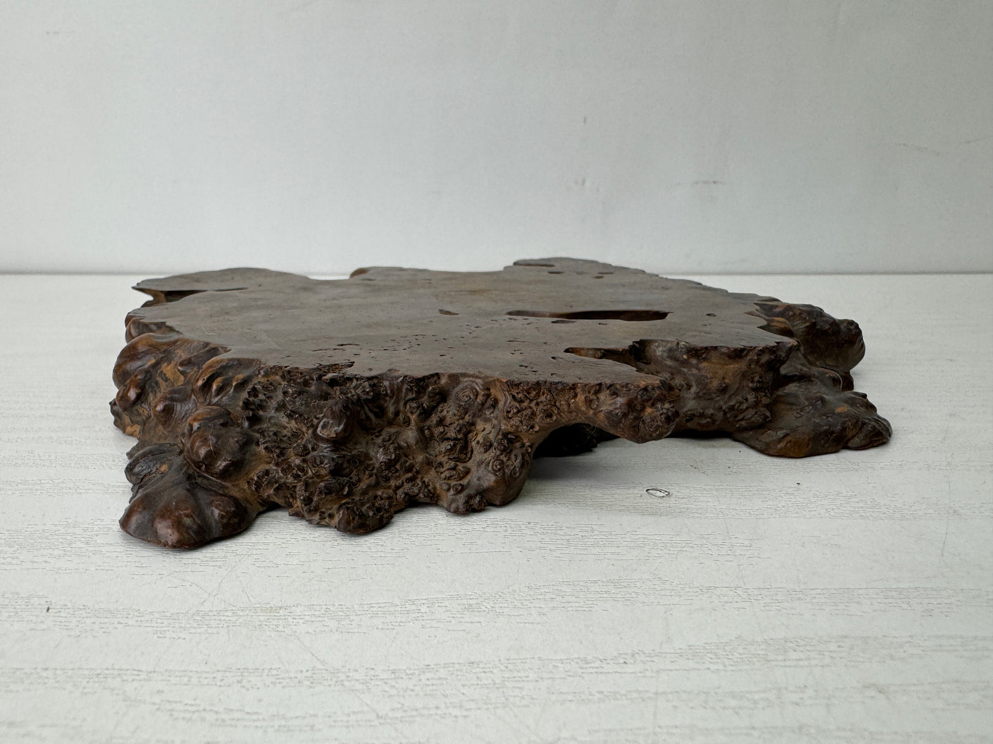 Y10257 FLOWER STAND wooden Tamamoku small Japan antique ikebana interior decor