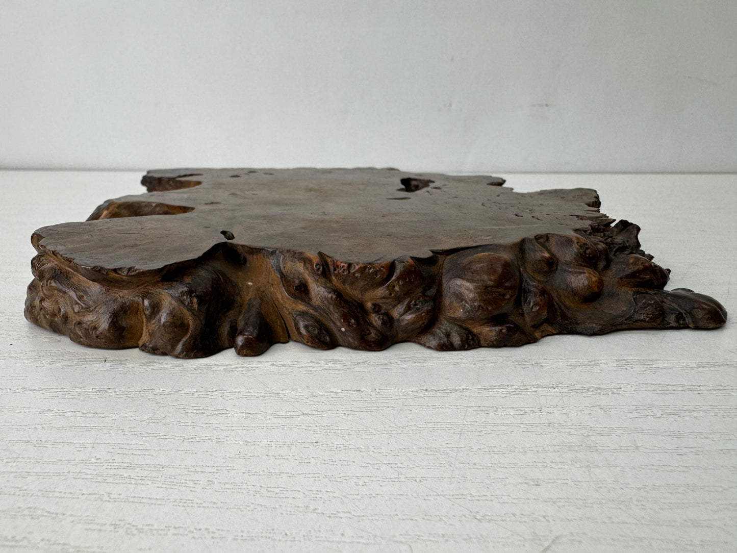 Y10257 FLOWER STAND wooden Tamamoku small Japan antique ikebana interior decor