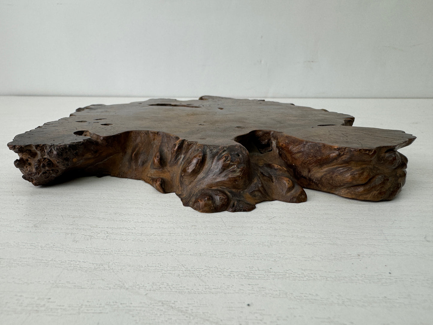 Y10257 FLOWER STAND wooden Tamamoku small Japan antique ikebana interior decor