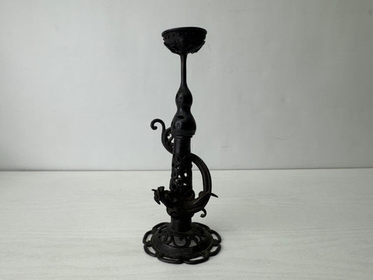 Y10262 Candle Holder Copper candlestick Dragon Japan antique interior decor