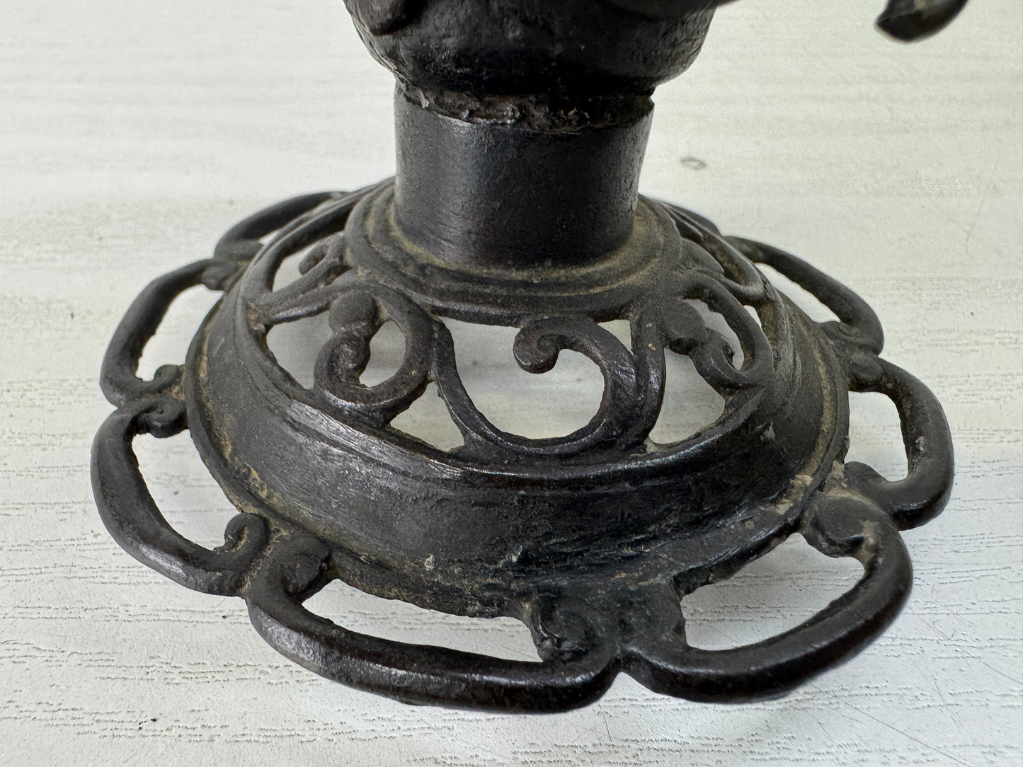 Y10262 Candle Holder Copper candlestick Dragon Japan antique interior decor
