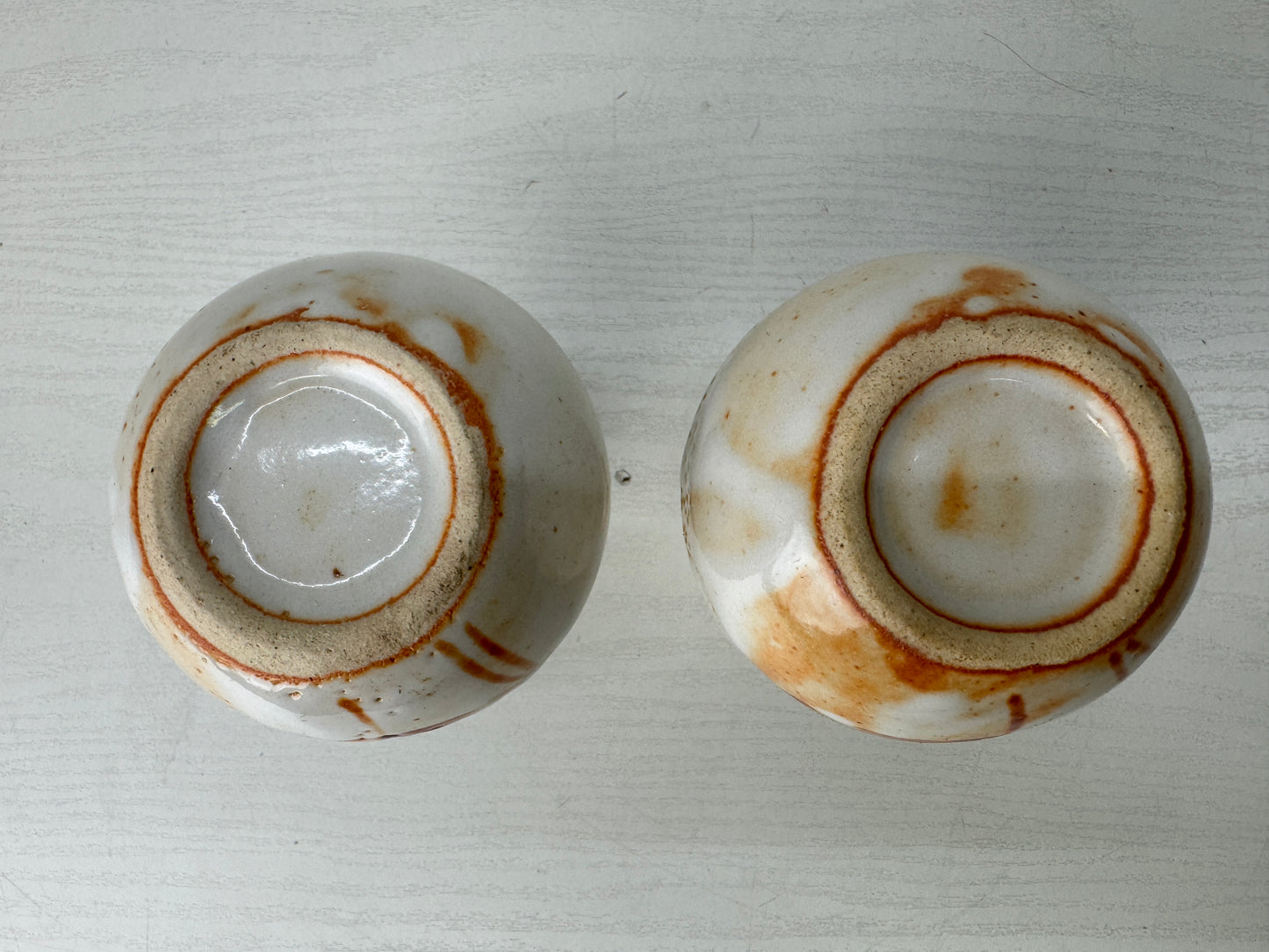 Y10274 CHOUSHI Shino-ware Tokkuri Sake bottle cup set signed box Japan antique