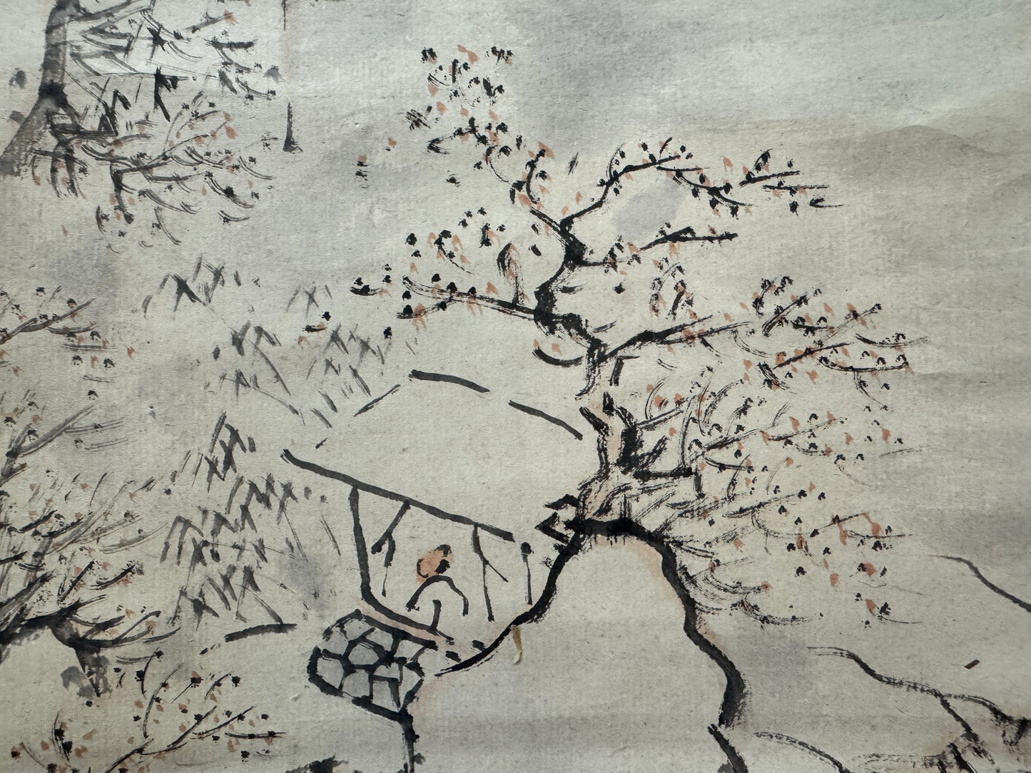 Y10277 KAKEJIKU Hanging scroll Landscape signed Japan antique interior decor