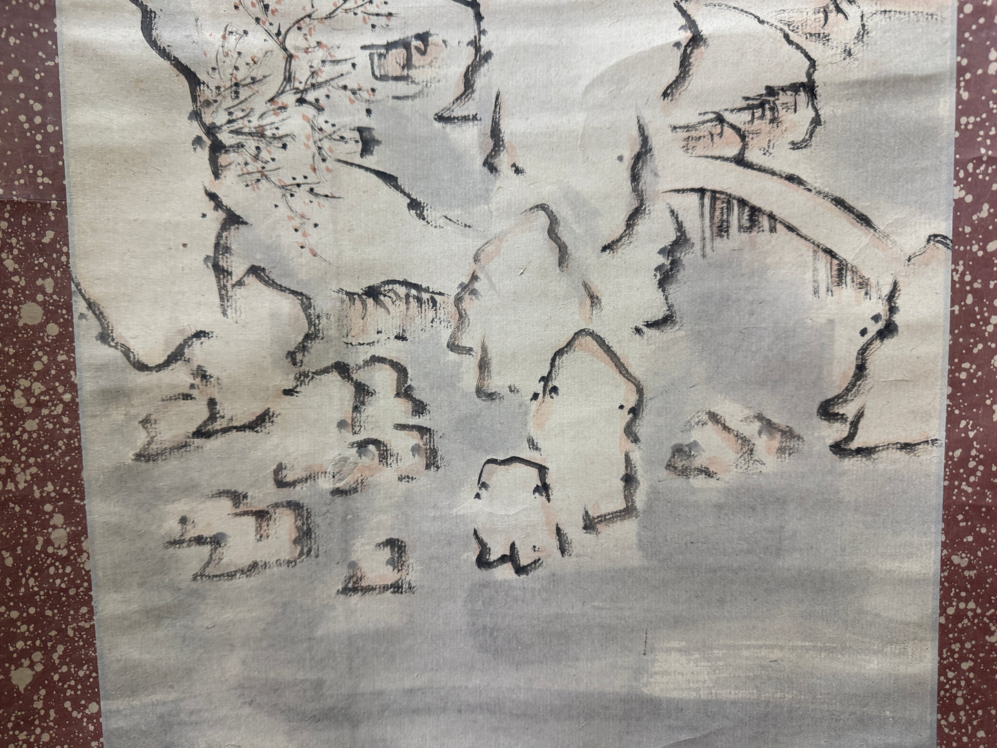 Y10277 KAKEJIKU Hanging scroll Landscape signed Japan antique interior decor