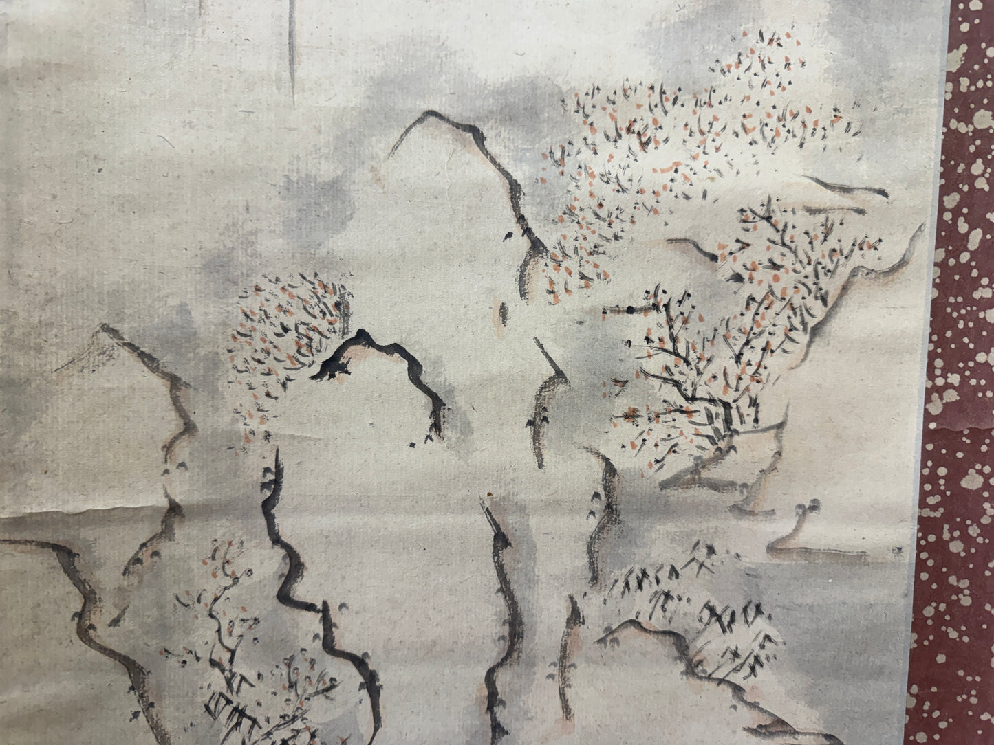Y10277 KAKEJIKU Hanging scroll Landscape signed Japan antique interior decor